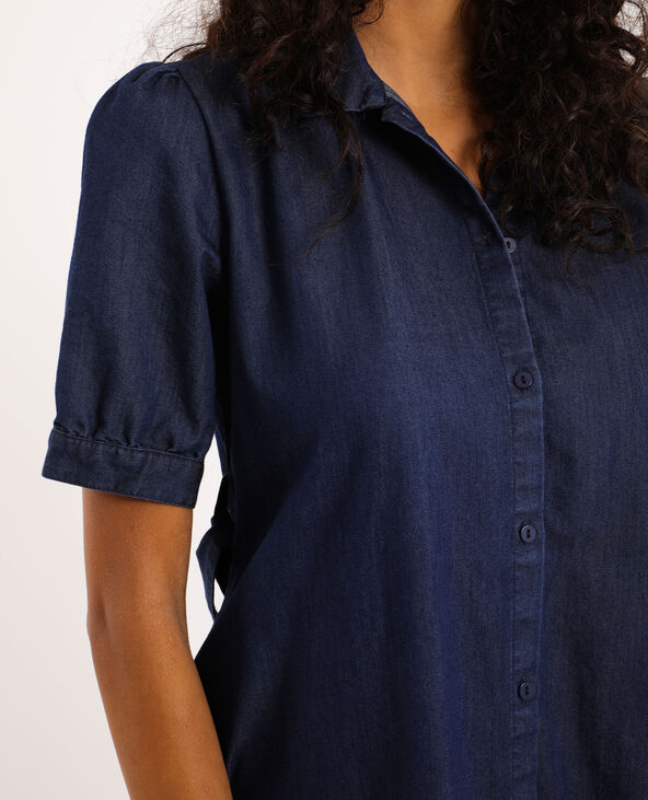 Robe chemisier en jean bleu marine - Pimkie