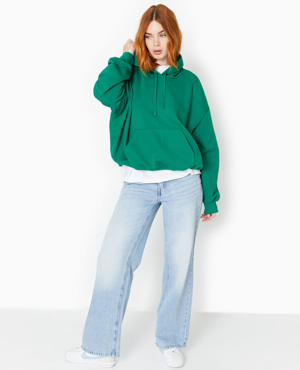 Sweat capuche avec poche devant vert foncé - Pimkie