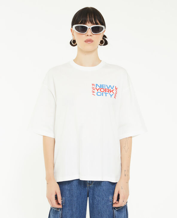 T-shirt oversize imprimé blanc - Pimkie