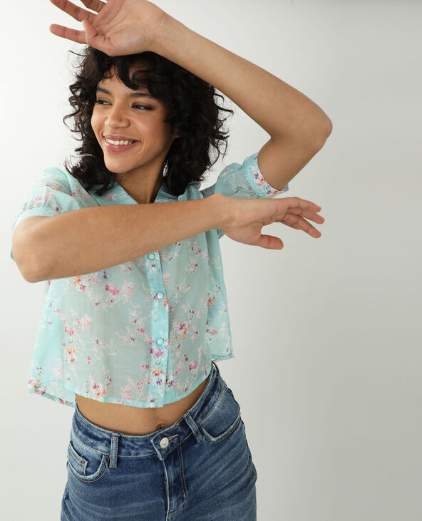 Blouse transparente fleurie sales