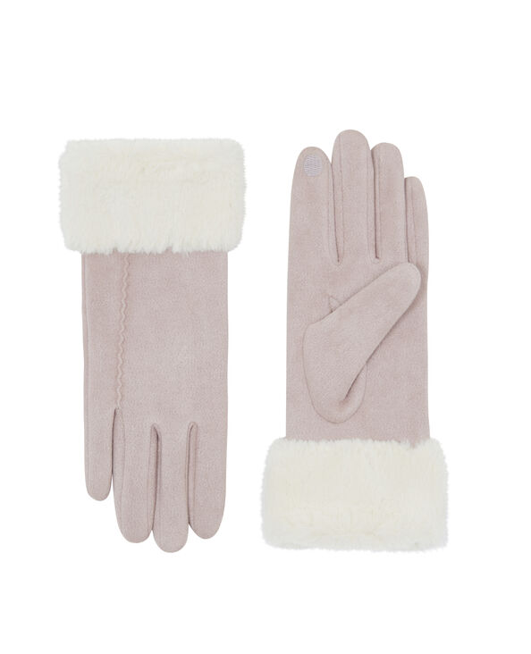 Paire de gants en suedine avec fourrure Pimkie