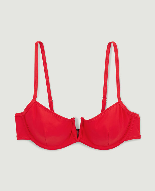 Haut de maillot corbeille rouge - Pimkie
