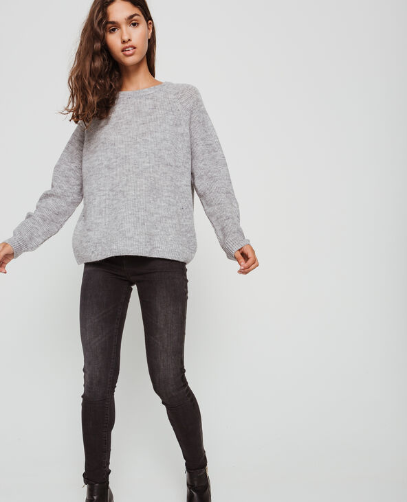 Pull à nœud gris chiné - Pimkie