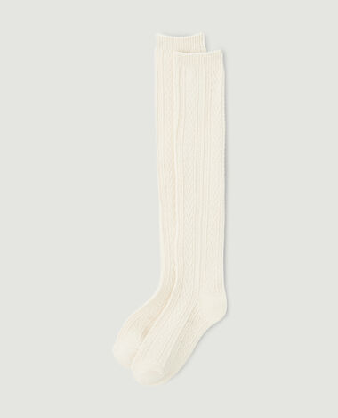 Chaussettes hautes maille fantaisie écru - Pimkie