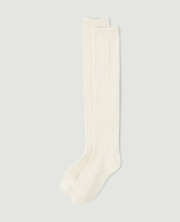 Chaussettes hautes maille fantaisie écru - Pimkie