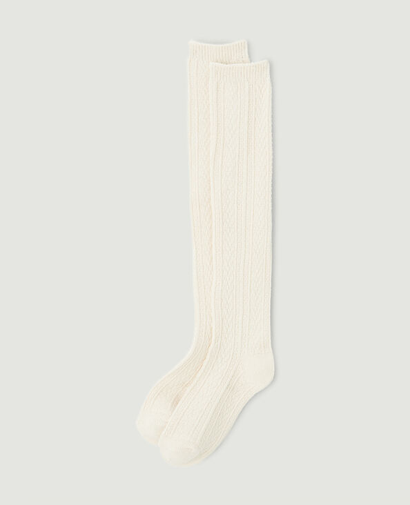 Chaussettes hautes maille fantaisie écru - Pimkie