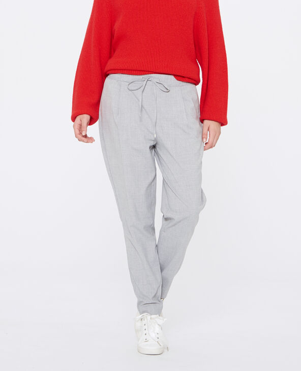 Pantalon carotte gris chiné - Pimkie