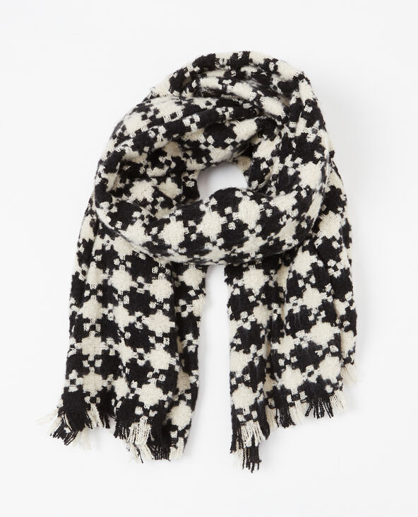 Echarpe plaid pied de poule noir - Pimkie