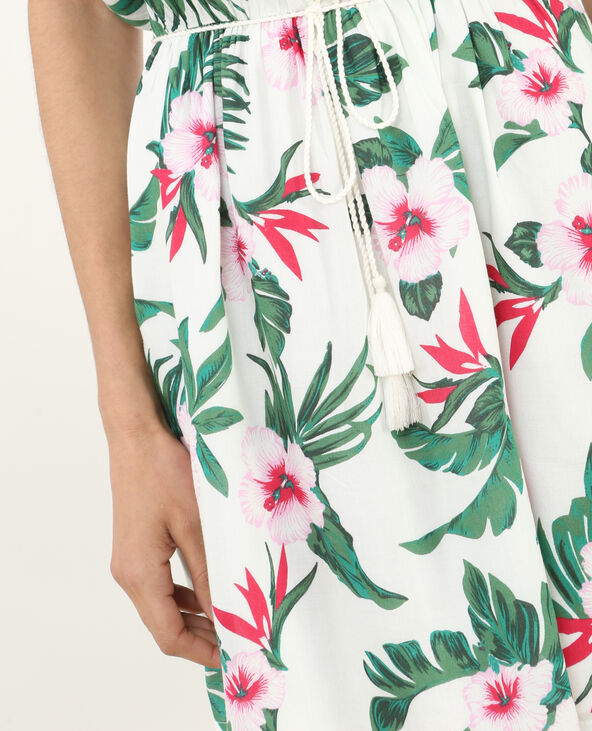 Robe imprimée tropical blanc - Pimkie