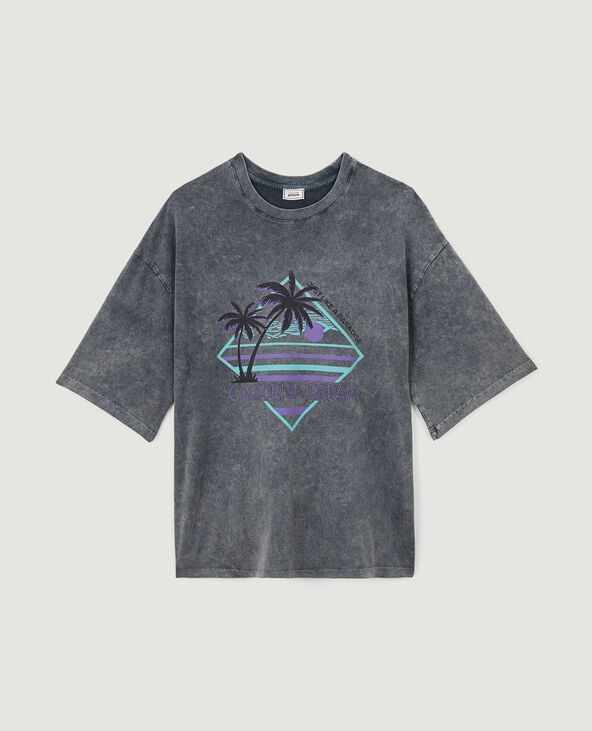 T-shirt oversize avec imprimé bleu clair - Pimkie