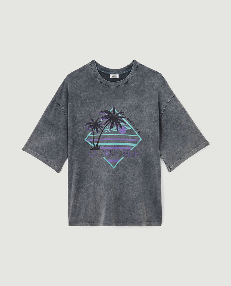 T-shirt oversize avec imprimé bleu clair - Pimkie