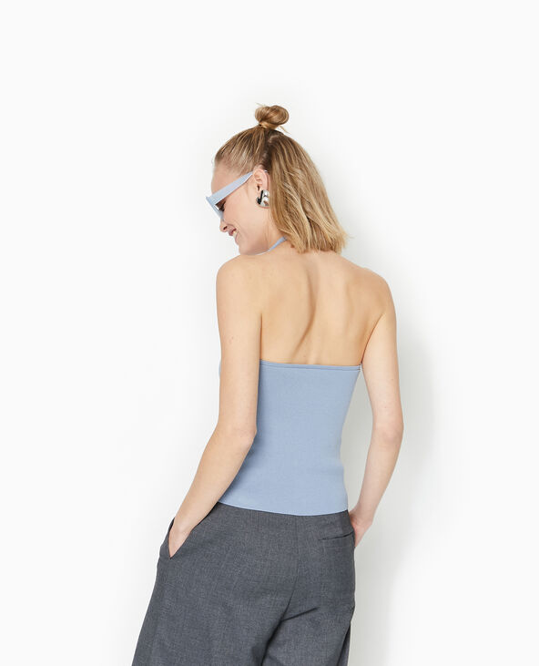 Top boutonné dos-nu bleu - Pimkie
