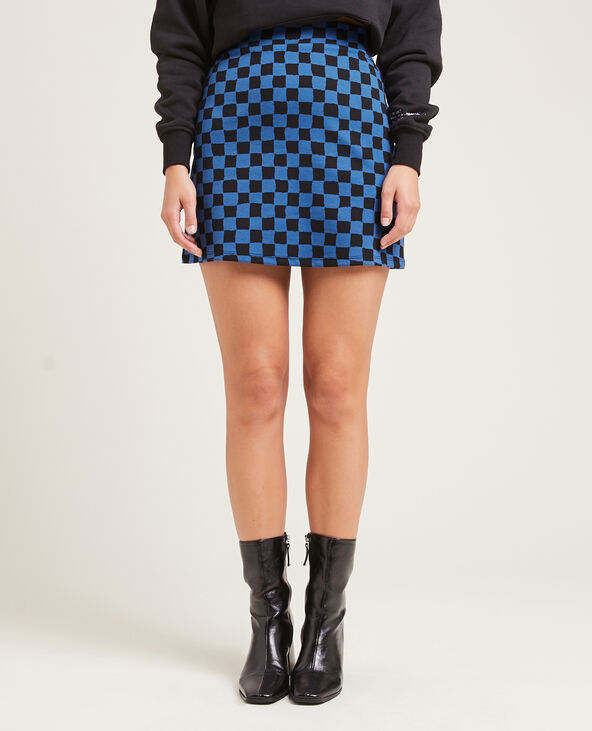 Jupe courte en maille bleu - Pimkie