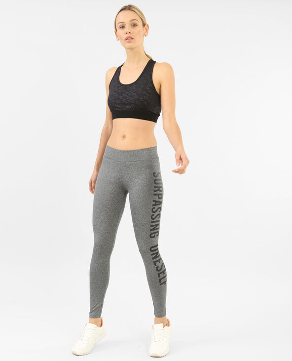 Legging sport à message gris chiné - Pimkie