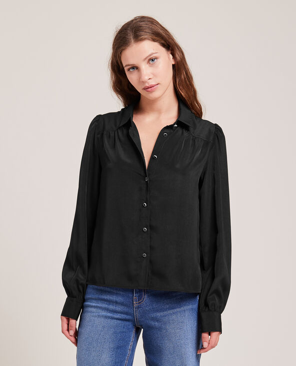 Chemise fluide boutons métalliques noir - Pimkie