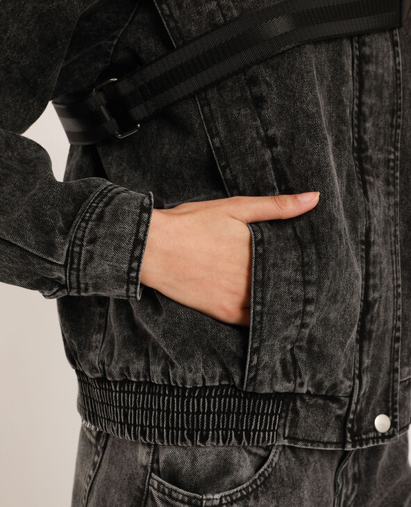 Veste en jean délavée gris foncé - Pimkie