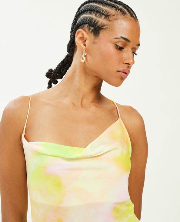 Top asymétrique col bénitier jaune - Pimkie