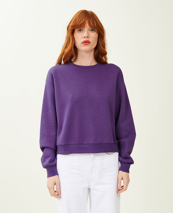 Sweat court col rond violet - Pimkie