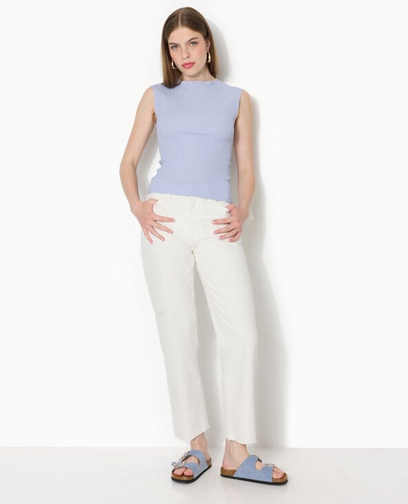 Top sans manches en tissu reliefé bleu - Pimkie