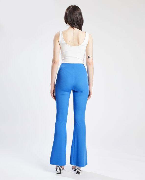 Pantalon flare en maille côtelée vert - Pimkie