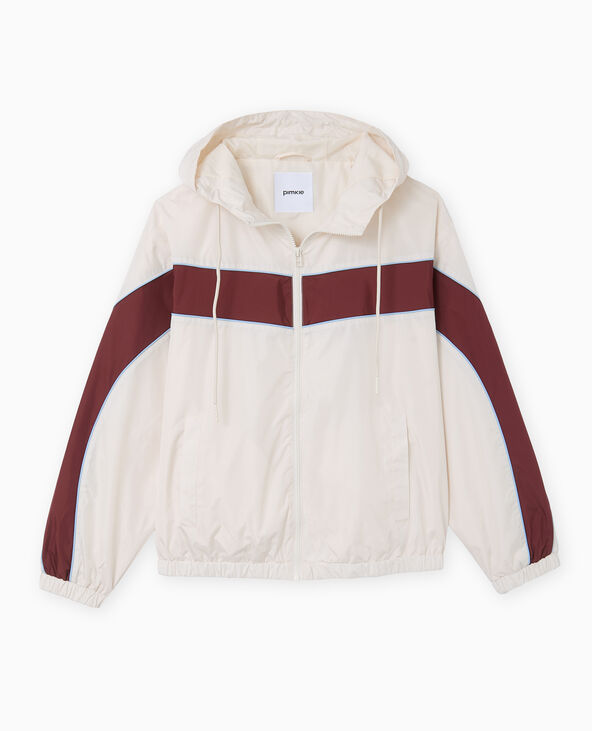 Coupe-vent bicolore avec capuche blanc - Pimkie