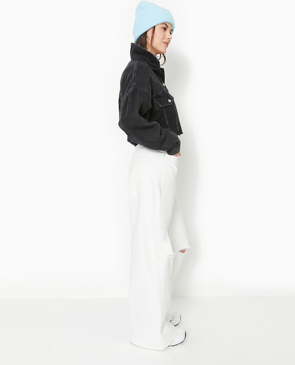 Veste en jean cropped noir - Pimkie