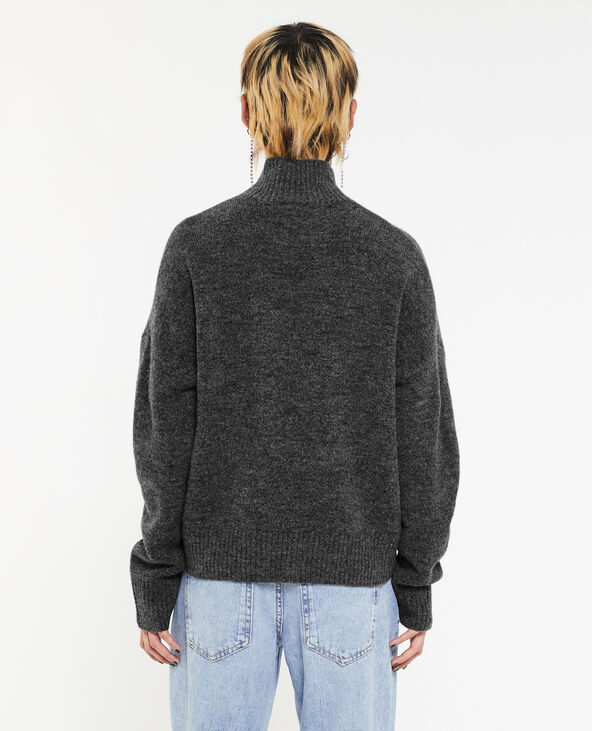 Pull oversize col montant gris foncé - Pimkie