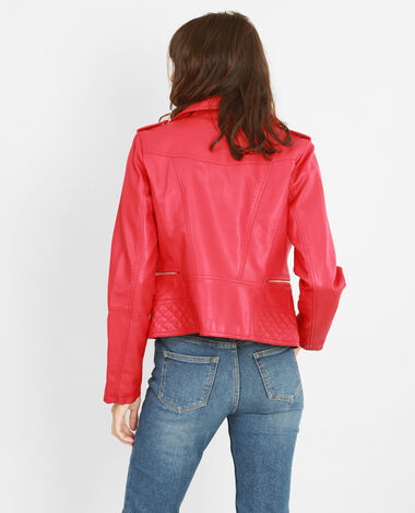 Veste biker rouge - Pimkie