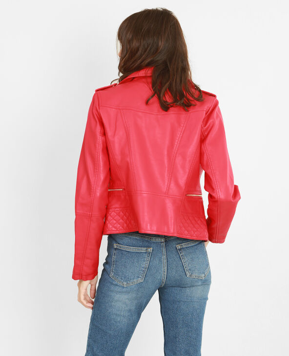 Veste biker rouge - Pimkie