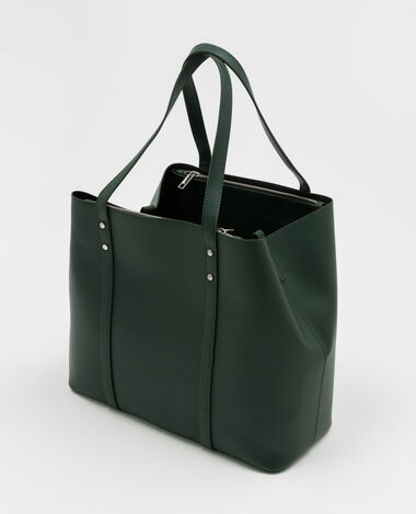 Grand sac cabas vert foncé - Pimkie