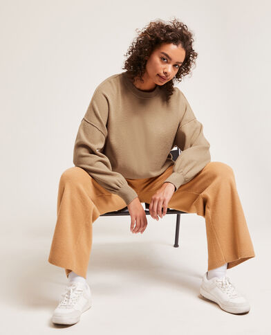 Pull large en maille marron - Pimkie