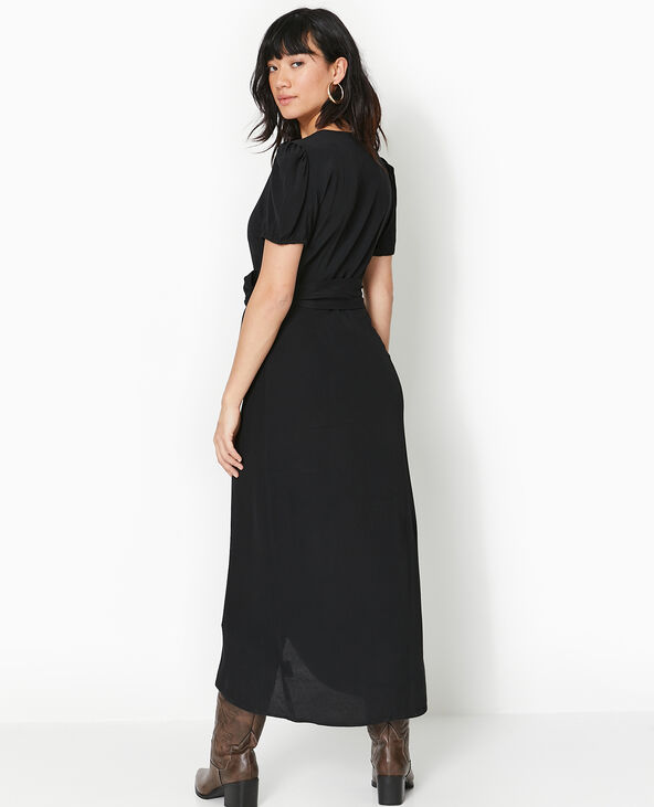 Robe longue portefeuille noir - Pimkie