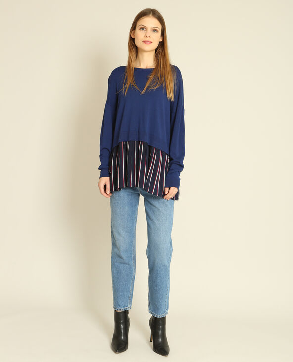 Pull chemise bleu marine - Pimkie