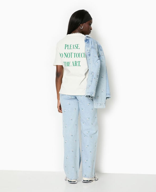 T-shirt oversize avec print devant et dos blanc - Pimkie