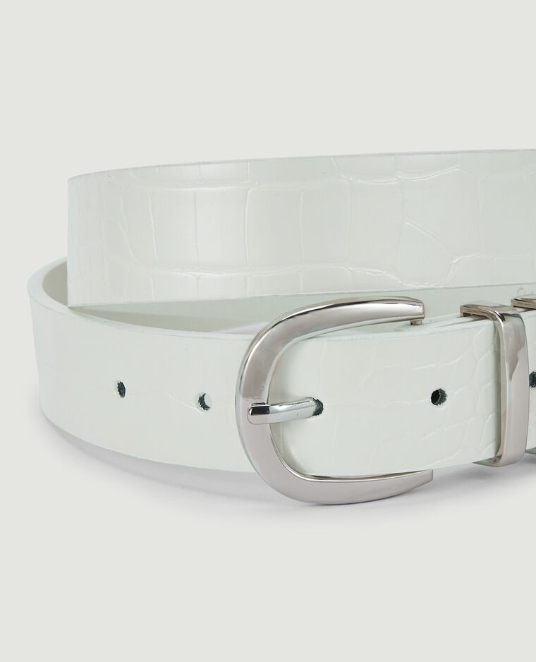 Ceinture effet croco blanc - Pimkie