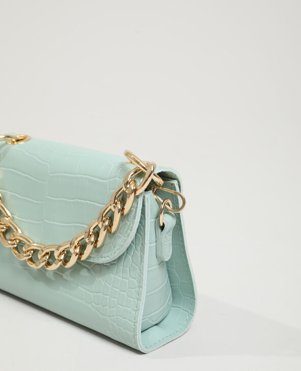 Sac boxy effet croco vert clair - Pimkie