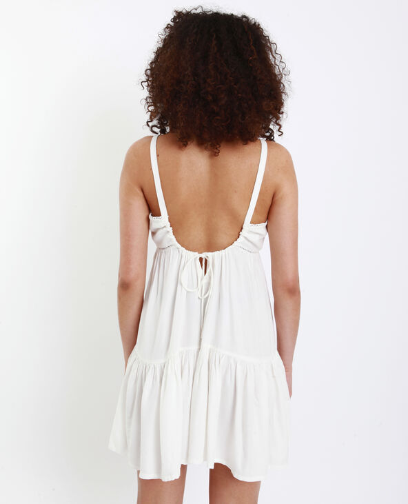 Robe courte ajourée blanc - Pimkie