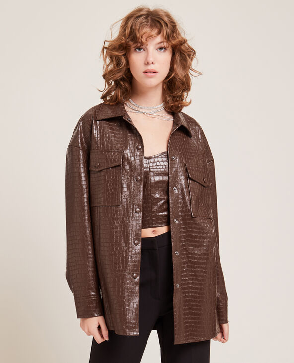 Surchemise effet croco marron - Pimkie