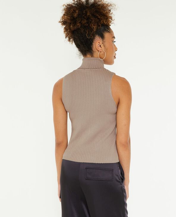 Top col roulé sans manches gris clair - Pimkie