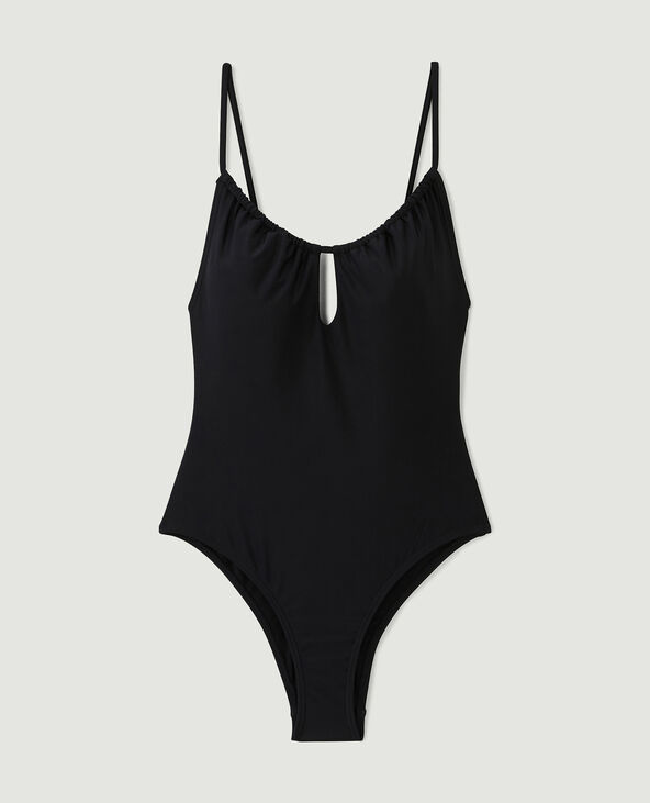 Maillot de bain 1 pièce avec découpe noir - Pimkie