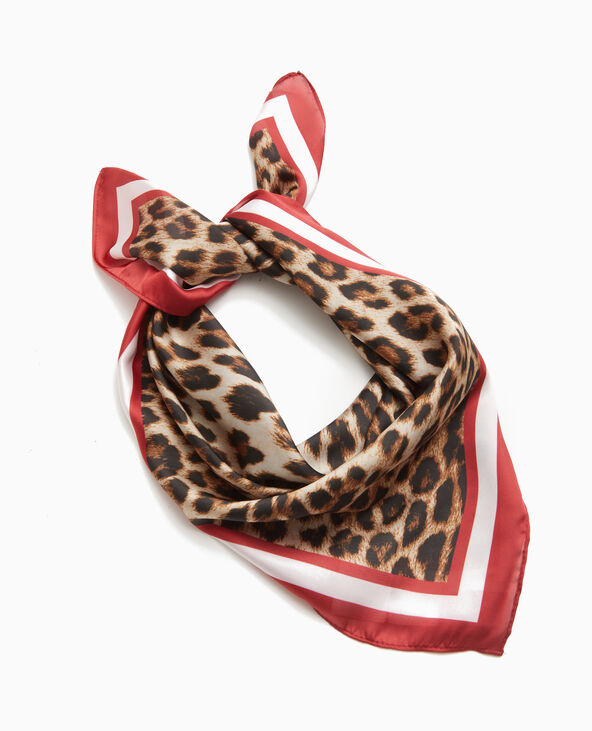 Foulard en tissu satiné motif léopard marron - Pimkie