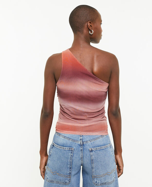 Top one shoulder asymétrique en micro-mesh rose - Pimkie
