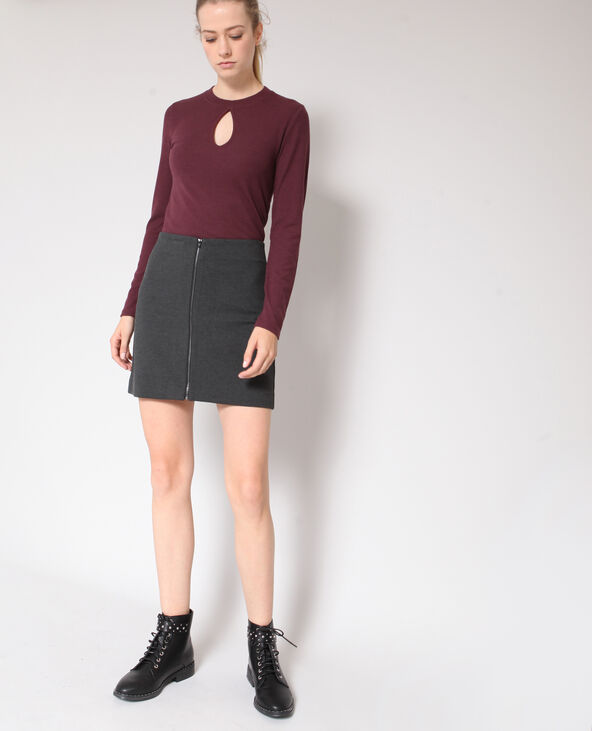 T-shirt ouvert bordeaux - Pimkie
