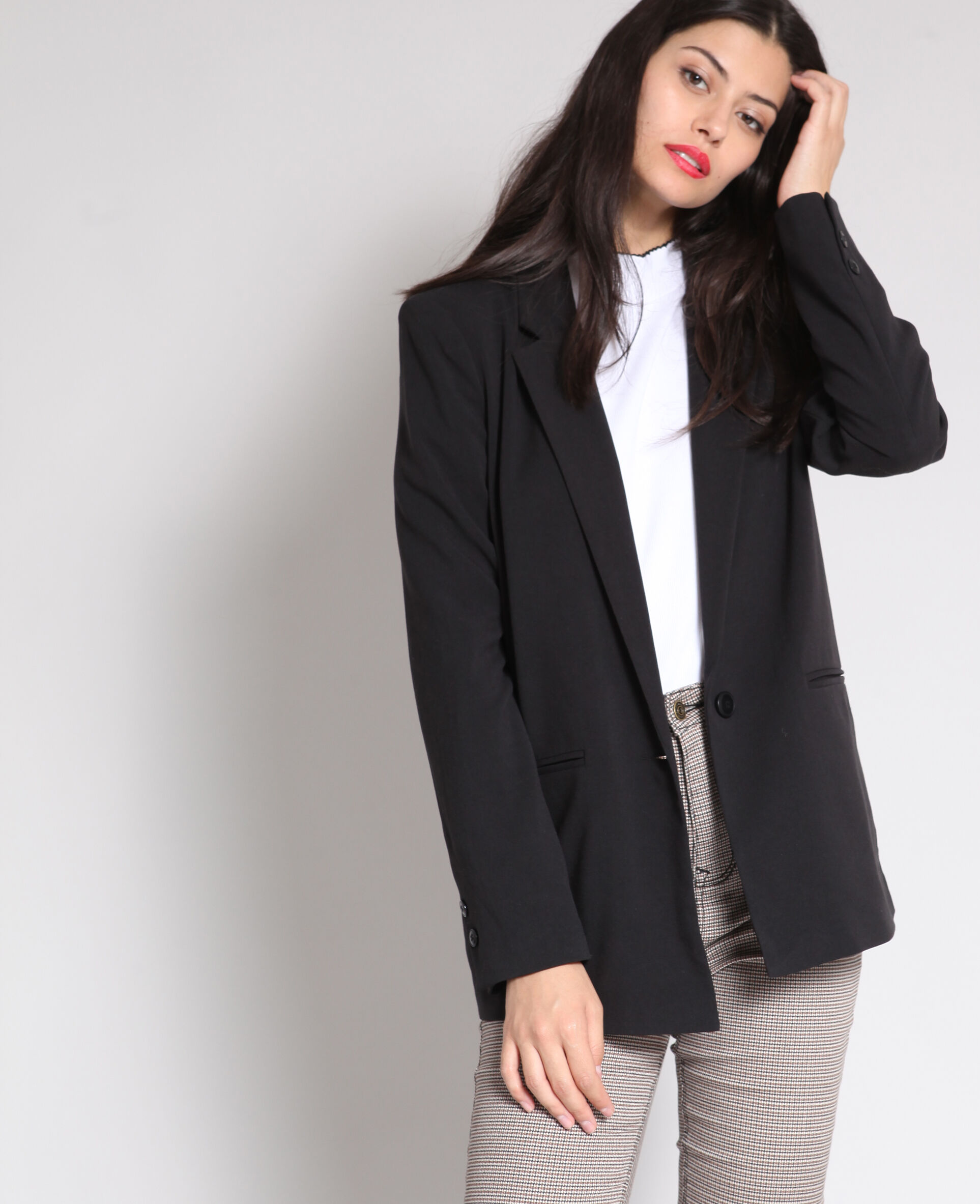 Blazer uni noir - 323293899A08 | Pimkie