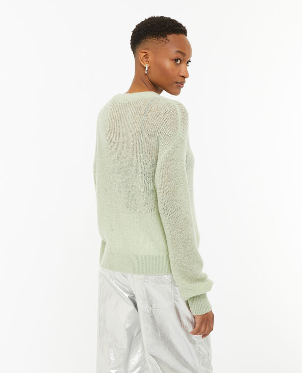 Pull en maille ajourée vert clair - Pimkie