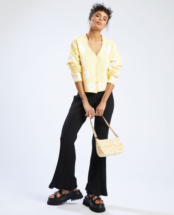 Gilet à fleurs jaune - Pimkie