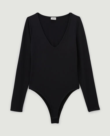 Body manches longues en matière gainante noir - Pimkie