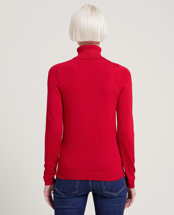 Pull à col roulé rouge - Pimkie