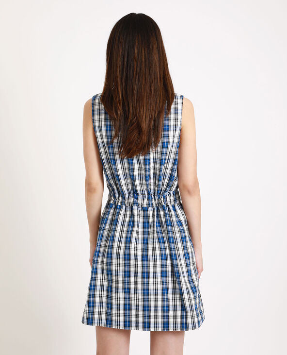 Robe chemise à carreaux bleu marine - Pimkie