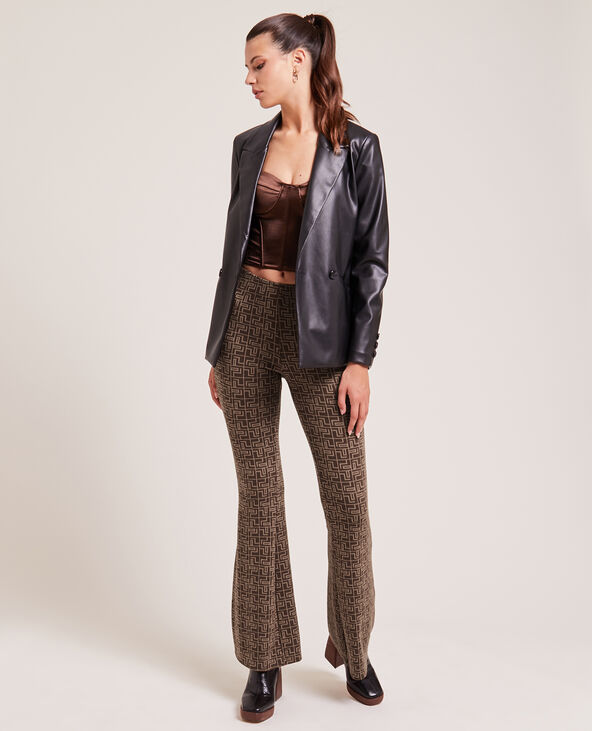 Pantalon flare en maille marron - Pimkie